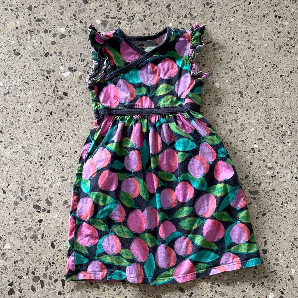 Tea collection Guava Go-Go Colorful Sleeveless Dress with Ruffle Details